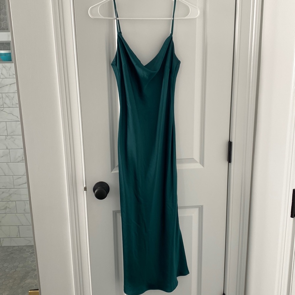 Emerald green slip dress